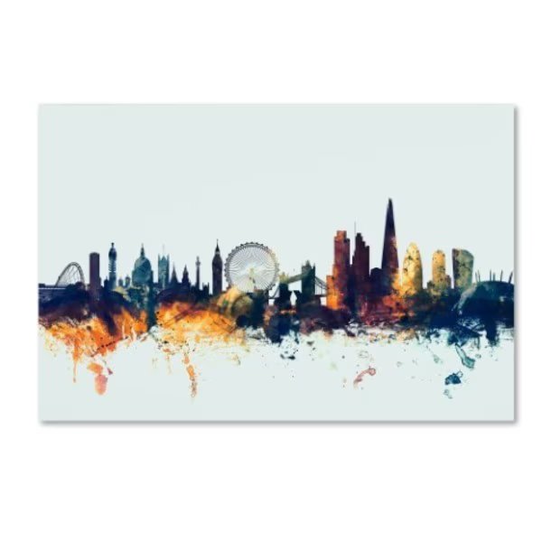 Michael Tompsett 'London England Skyline Blue' Canvas Art, 12x19, Trademark Fine Art, Mfr#: MT1096-C1219GG
